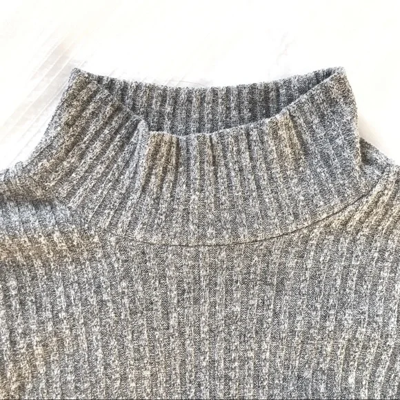ARITZIA WILFRED FREE MARIE LIGHT GREY MOCK NECK LONG SLEEVE KNIT SWEATER DRESS - Picture 5 of 10